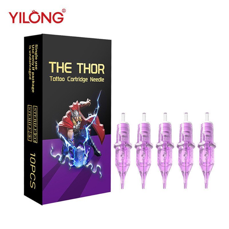 เข็มสักคาร์ทริดจ์ Yilong รุ่น Thor สีม่วง รุ่นใหม่ เคลื่อนไหวลื่นไหล ปล่อยหมึกเสถียร เข็มสักมืออาชีพ