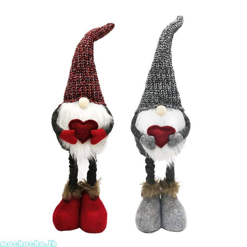 Mocho Gnome ตุ๊กตาวันหยุด Gnome Handmade Christmas Elf เครื่องประดับตกแต่ง 2 สี
