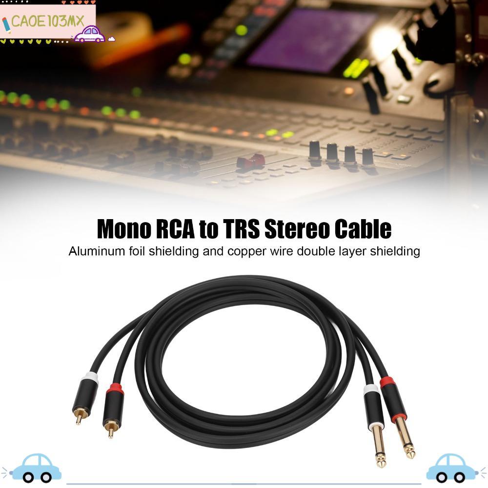 ICAOE103 Dual 1/4 TS to Dual RCA Cable, 1.5m / 4.9ft Gold Plated 6.35mm 2 พอร์ต RCA ถึง 2 TS Port Ca
