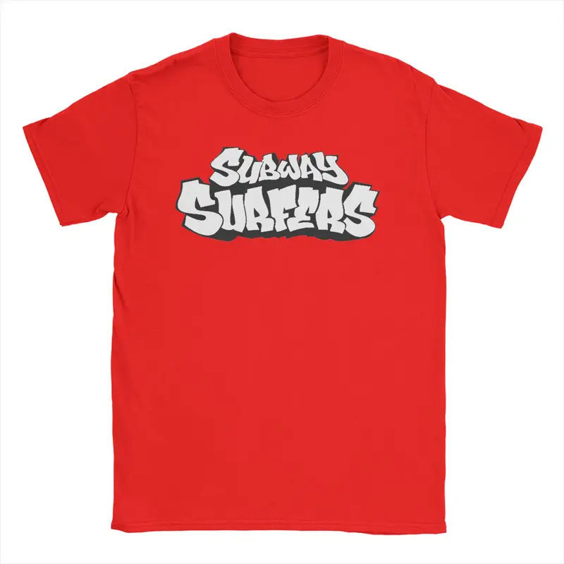 เสื้อยืดผู้ชายและผู้หญิงลายเกม Subway Surfers ชุดกีฬา parka ผ้าฝ้าย ลายน่ารัก แขนสั้น