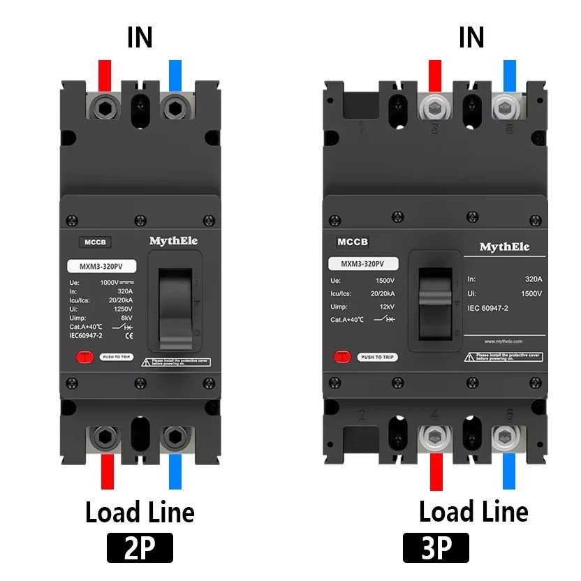 JJPM 3P พลาสติกเปลือก Circuit Breaker มัลติฟังก์ชั่นแรงดันต่ํา Circuit Breaker อิเล็กทรอนิกส์ DC Cir