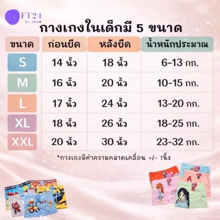 กางเกงในเด็กผู้หญิง/เด็กชาย สีสดใส (S-XXL) แแพค 10 ตัว คละสี มี 1 ลาย แบบมีขา ผ้าดี ใส่สบาย สีสวย ลายน่ารัก ทนมาก