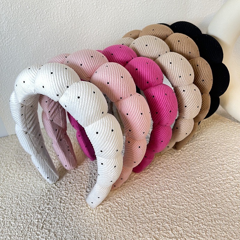 Town Shell - Polkadot Shellie Korean Cloud Head Band / ที่คาดผมเกาหลีหนานุ่มน่ารัก / ผ้าพันคอ