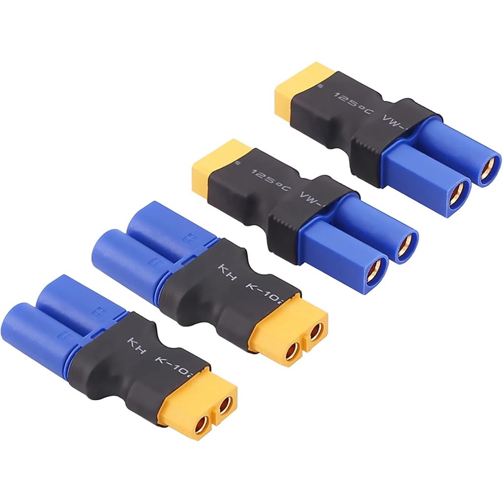 4 ชิ้น XT60 ถึง EC5 ชายหญิง RC อะแดปเตอร์เชื่อมต่อ (E25-4)