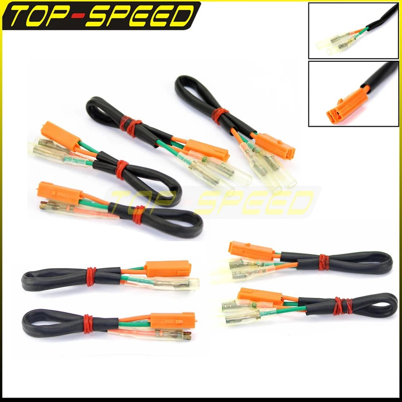 To 8x/4x/2x Turn Signal Indicators Blinker Wiring Lead Adapter Cable Wire Plug for Kawasaki Honda Ni