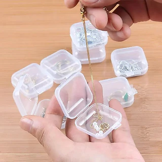 40 ชิ้น/เซ็ตมินิกล่องเก็บพลาสติกใส Jewelr y กรณีจัดเก็บโปร่งใสมัลติฟังก์ชั่แบบพกพา Storage