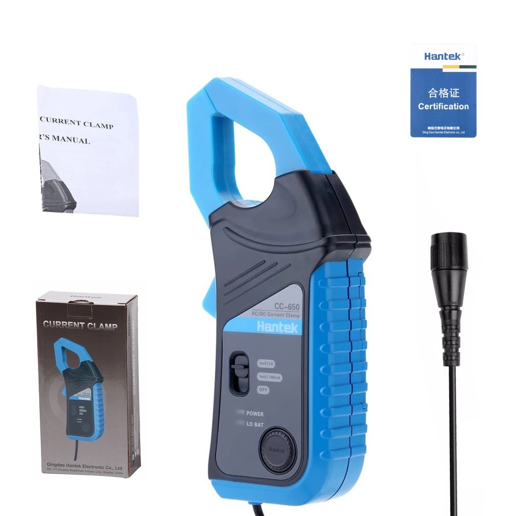 XVM5 คุณภาพสูง Hantek CC650 Oscilloscope AC/DC Current Probe Clamp 20KHz/400Hz แบนด์วิดท์ 1mV/10mA 6