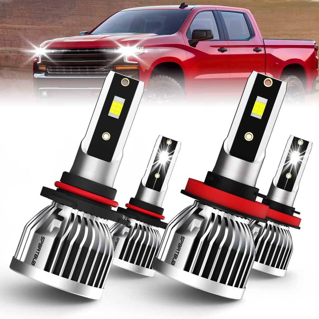 Fit สําหรับ SILVERADO 1500 2500 HD 3500 HD (2009-2015) 9005 High Beam + H11 Low Beam LED ไฟหน้าหลอดไ