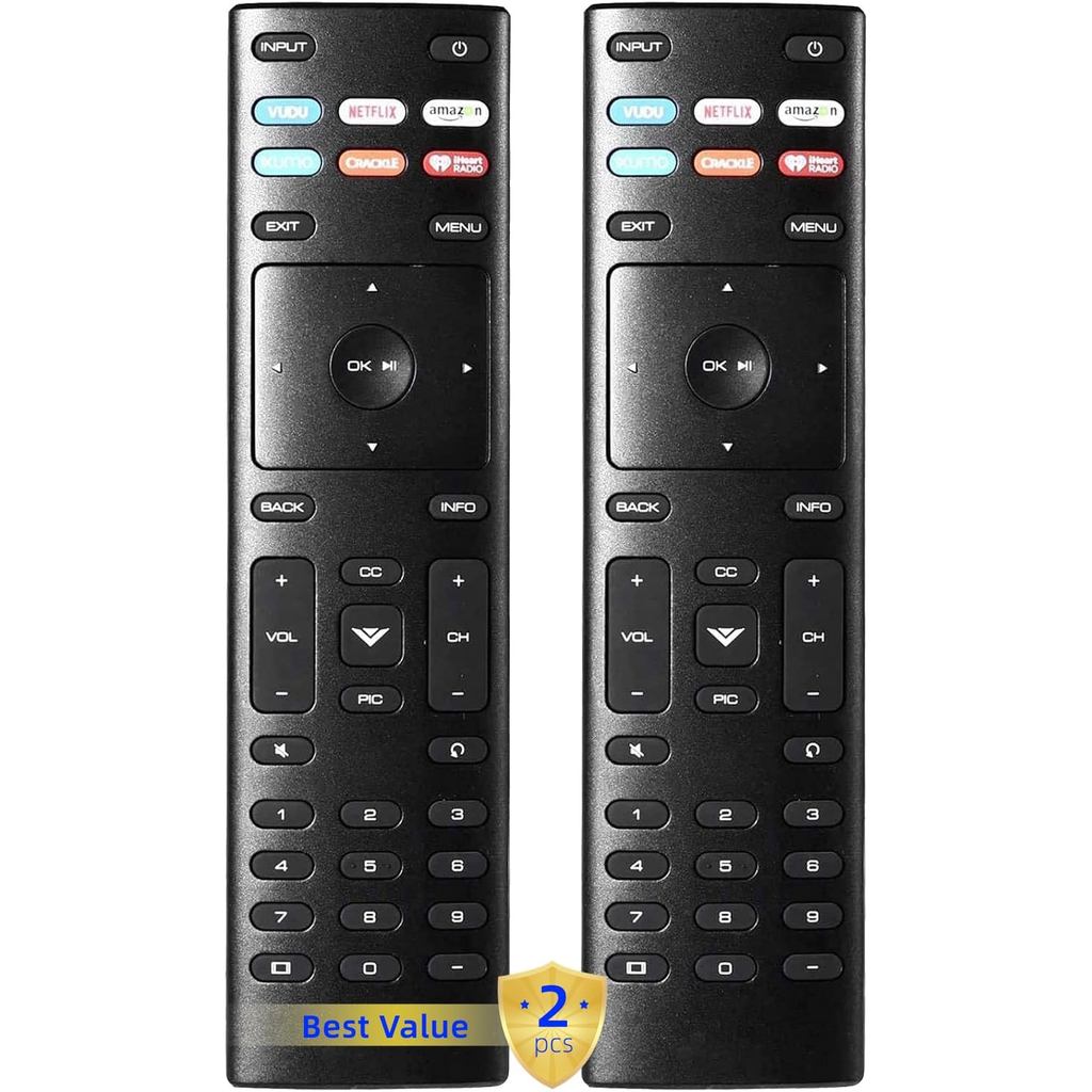 2 แพ็ค รีโมทคอนโทรลทดแทนสากล XRT136 สําหรับสมาร์ททีวี Vizio D-Series, M-Series, P-Series, V-Series