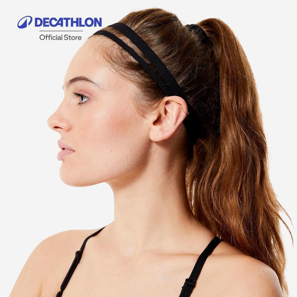 Decathlon Fitness Cardio Training Hair Tie Tri-Pack ที่รัดผมสำหรับใส่ออกกำลังกายแบบคาร์ดิโอแพ็ค 3 ชิ้น - Black