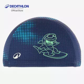 Decathlon Mesh Swim Cap - Printed Fabric - Size S หมวกว่ายน้ำผ้าตาข่ายพิมพ์ลาย ขนาด S - Turquoise