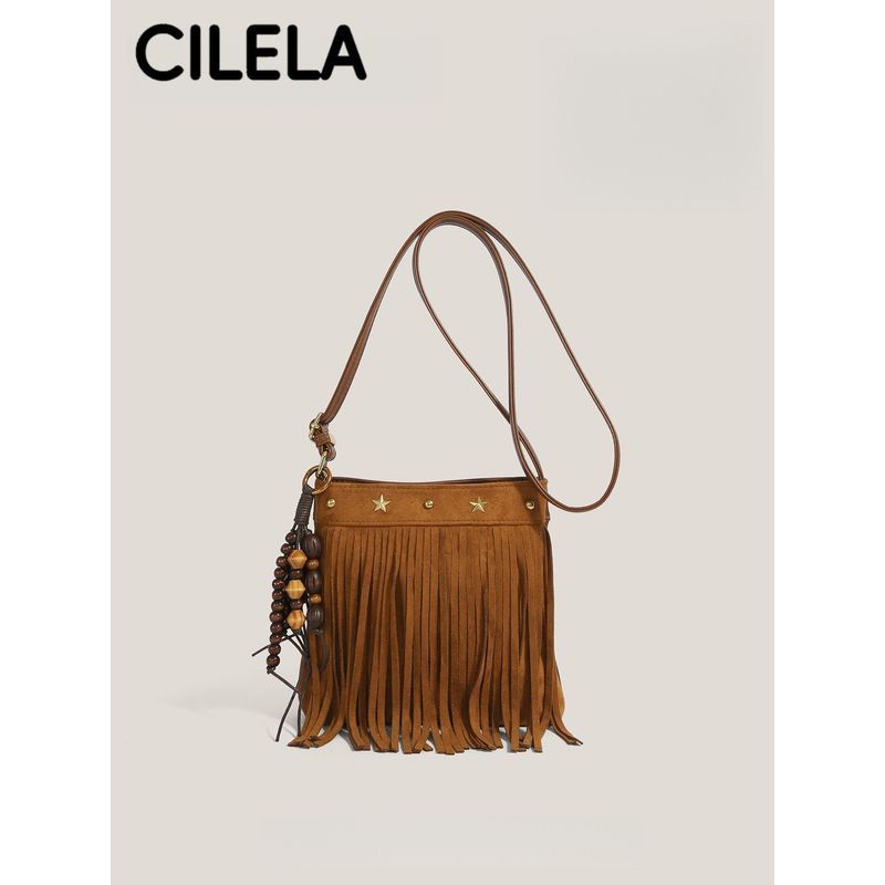 Herena Niche Retro Lightweight Bag 2026 All-Match Crossbody Bag Bohemian Tassel Bag