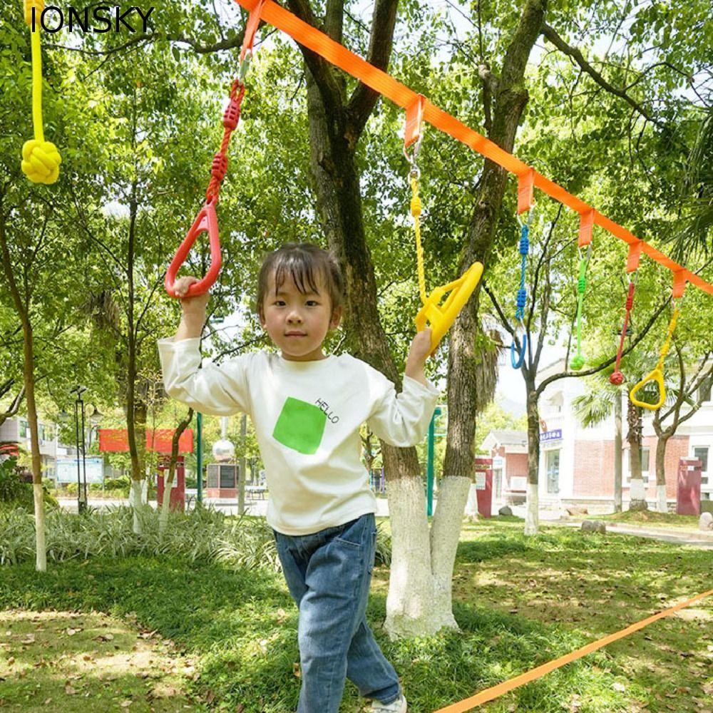IONSKY Outdoor Play Kit, Hang Indoor Playground PP Climbing Ring Accessories, Rope Playground Kids R