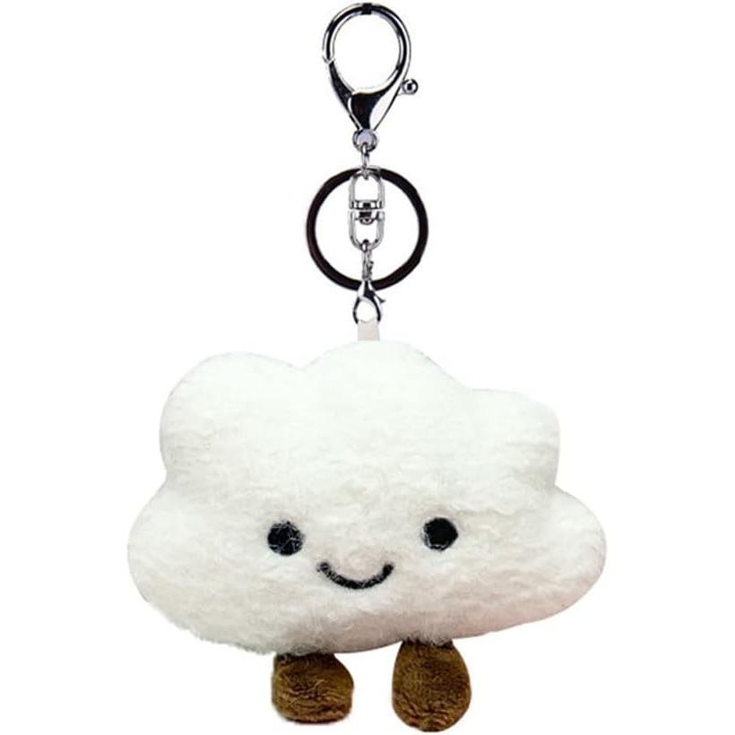 HSYHERES Super น่ารัก Kawaii Smile Face Happy Clouds Plush Clouds Baby Lady สาวพวงกุญแจจี้โลหะพวงกุญ