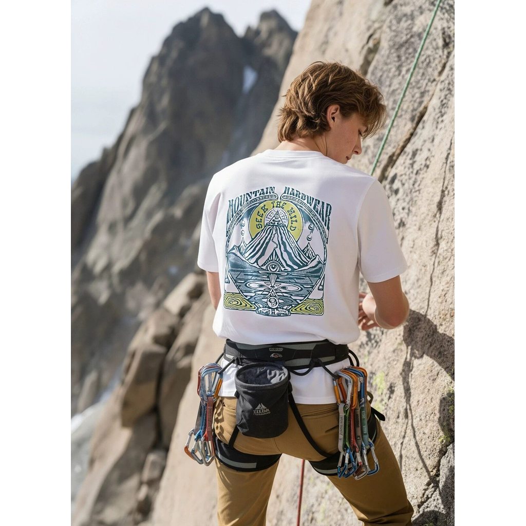 Mountain Hardwear Journey Mens Outdoor Mountaineering Rock Climbing กีฬาแขนสั้นผ้าฝ้าย 100% Breathab