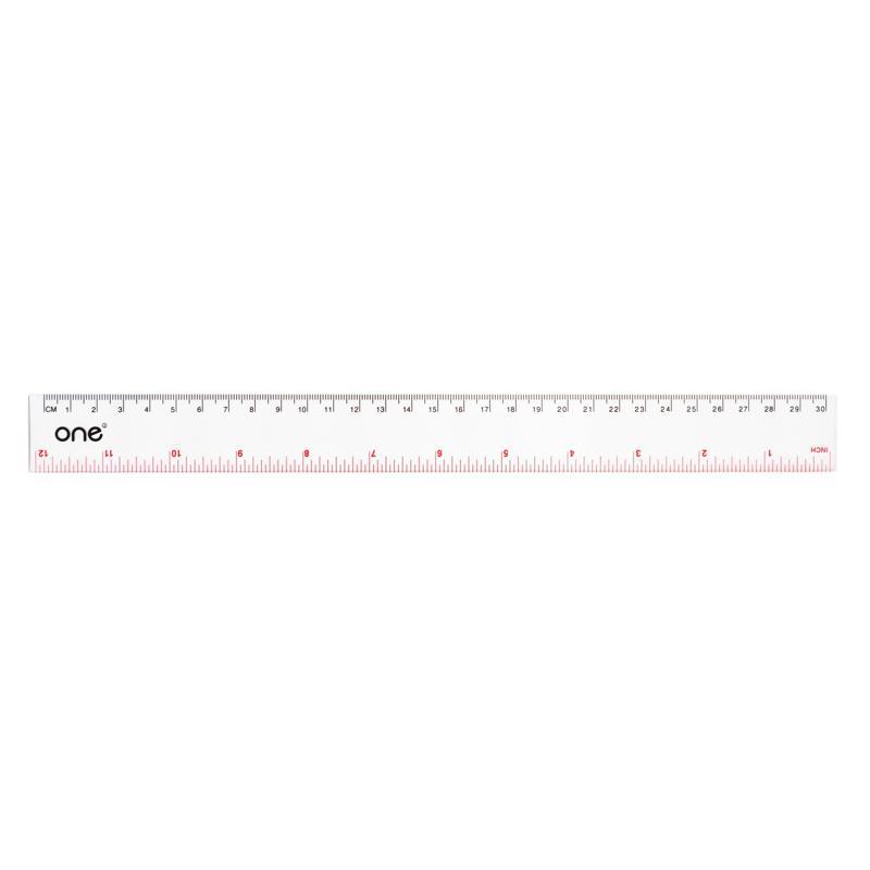 ONE ไม้บรรทัดพลาสติก รุ่น ONER001 ขนาด 12 นิ้ว