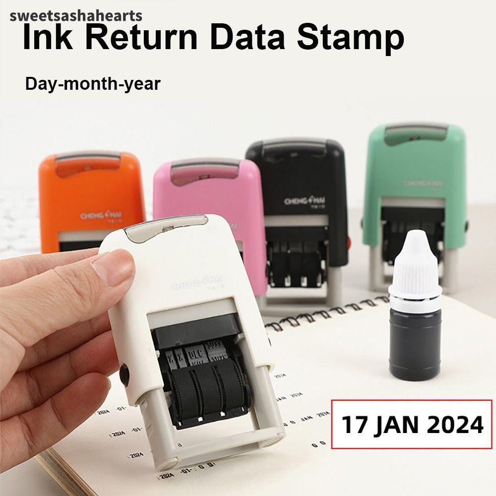 SWEE Day-month-year Data Stamp,หมึกอัตโนมัติกลับภาษาอังกฤษรุ่น Self-Inking แสตมป์,High Quanlity ปรับ