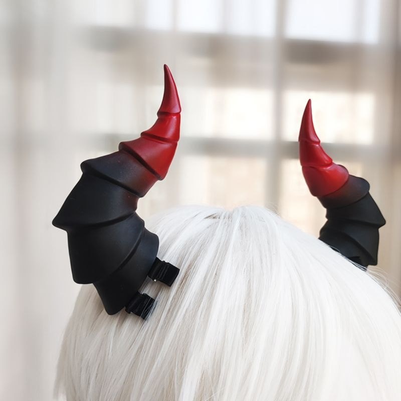 ผ้าโพกศีรษะฮาโลวีน Hairpin คอสเพลย์ Devil Horn Props Universal Horn เครื่องแต่งกาย oc ส่วนตัว Fury F