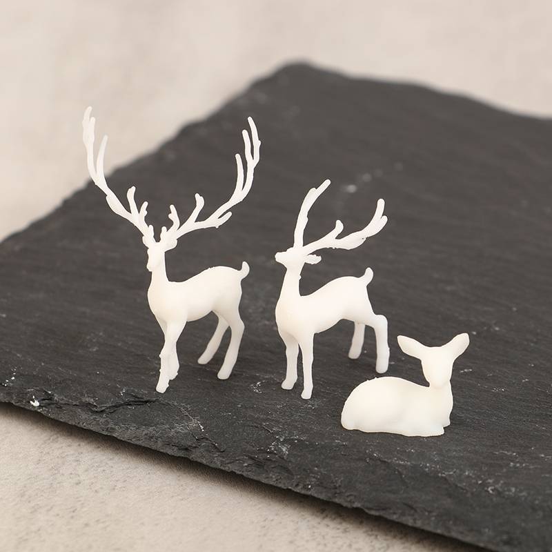 Gent 1 PC Mini เรซิ่นคริสตัลกวางคริสต์มาสป่า Elk ขนมสีขาวตกแต่งตาราง Merry Christmas Decor สําหรับบ้