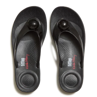 FITFLOP X KH IQUSHION BUTTON รองเท้าแตะผู้หญิง รุ่น AUQ-001 สี BLACK