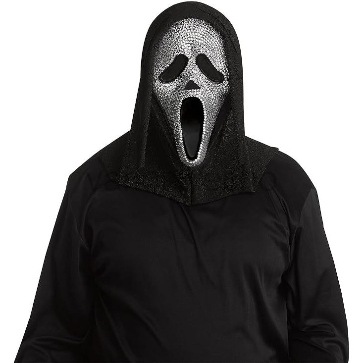 Ghost Face Bloody Bling Mask ได้รับอนุญาต Ghost Face Crystal Bling Mask เครื่องแต่งกายอุปกรณ์เสริมปา