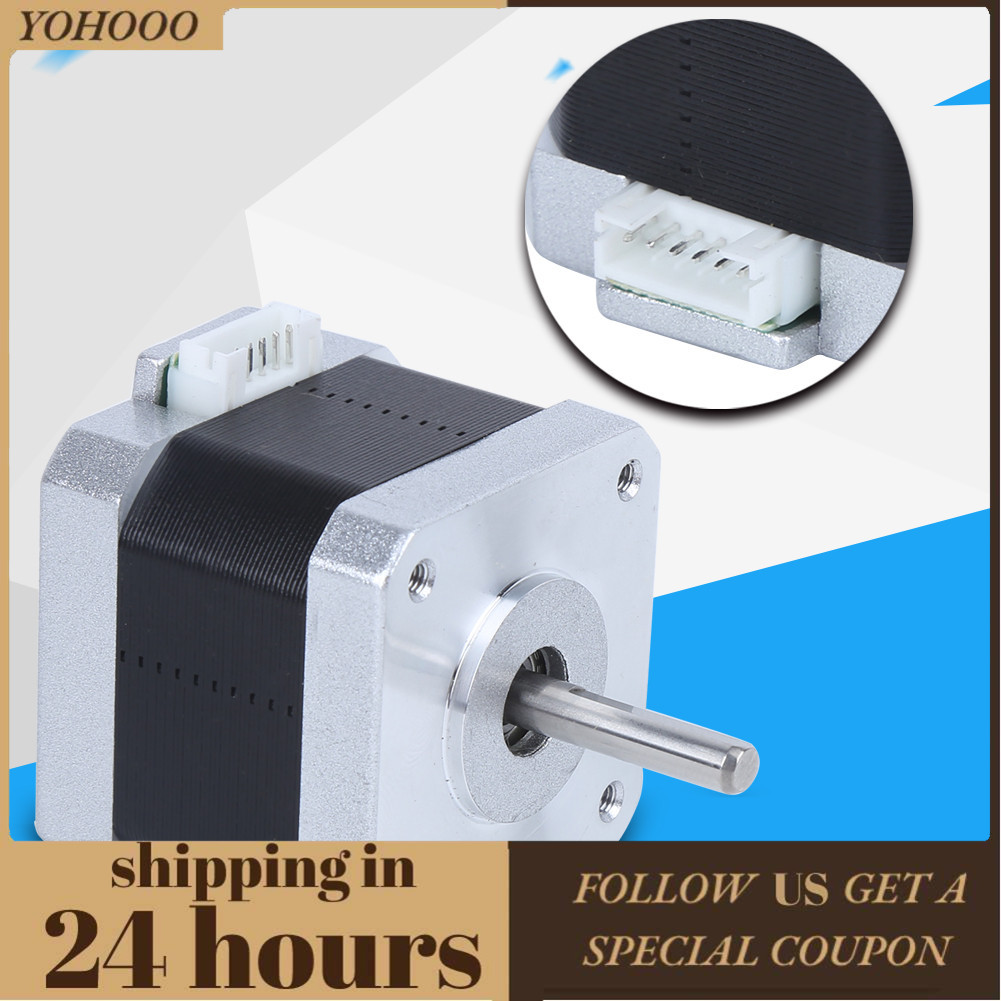 Yohooo โลหะผสม Stepper Motor Nema17 17HS4401 มอเตอร์เครื่องพิมพ์ 3D พร้อมสายเคเบิล 4 พิน