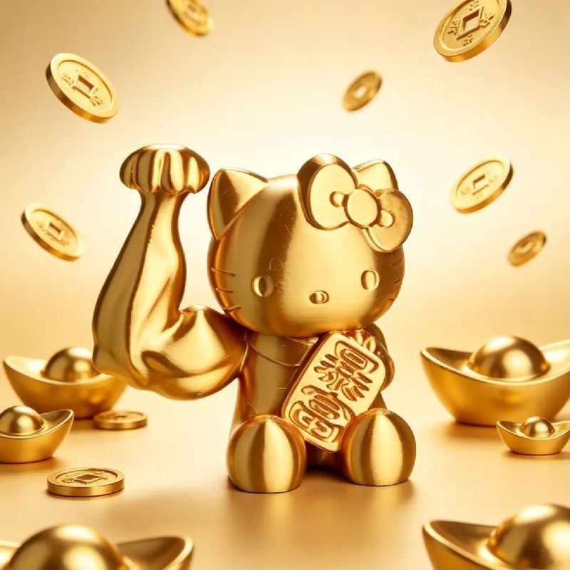 Strong Muscle Lucky HelloKitty รับ Rich Front Desktop ตลกอินเทรนด์เล่นรูปของขวัญ 8.19