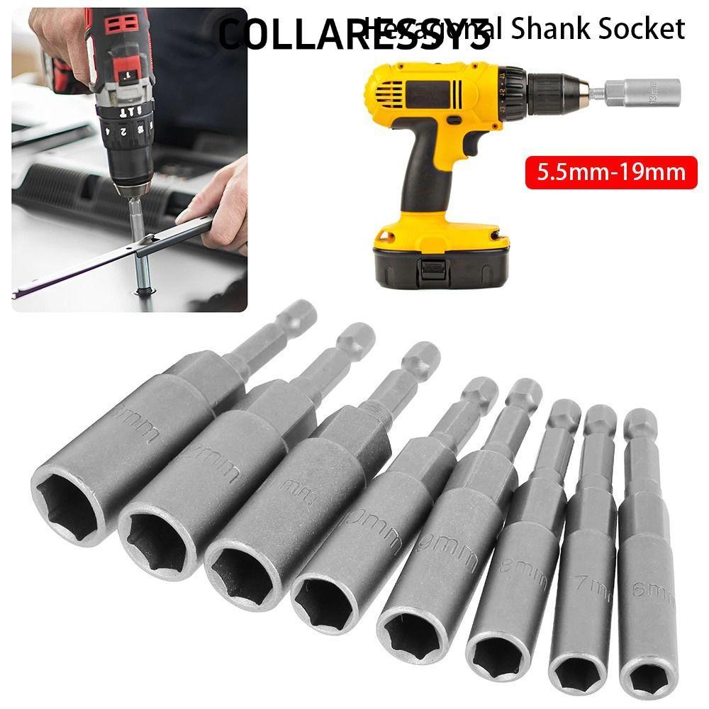 COLLARESSY3 1 ชิ้น Key เจาะอะแดปเตอร์, 5.5-19 มม.ซ็อกเก็ต Hex Socket, 1/4 "Hex 80 มม.ความยาว Magneti