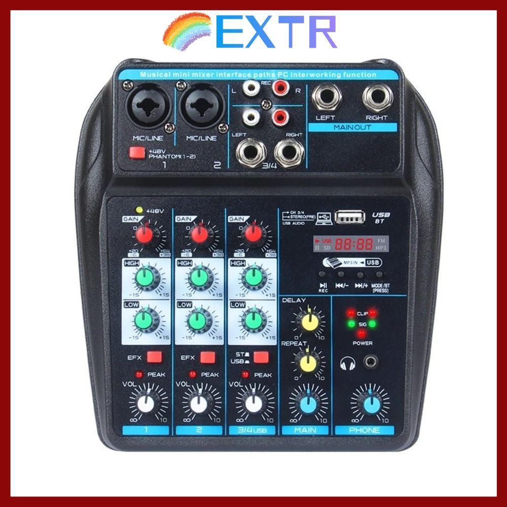 CODEXTR DJ Console Mixer, 48V Phantom Power Bluetooth Audio Mixer, Monitor Karaoke System แบบพกพา 4-