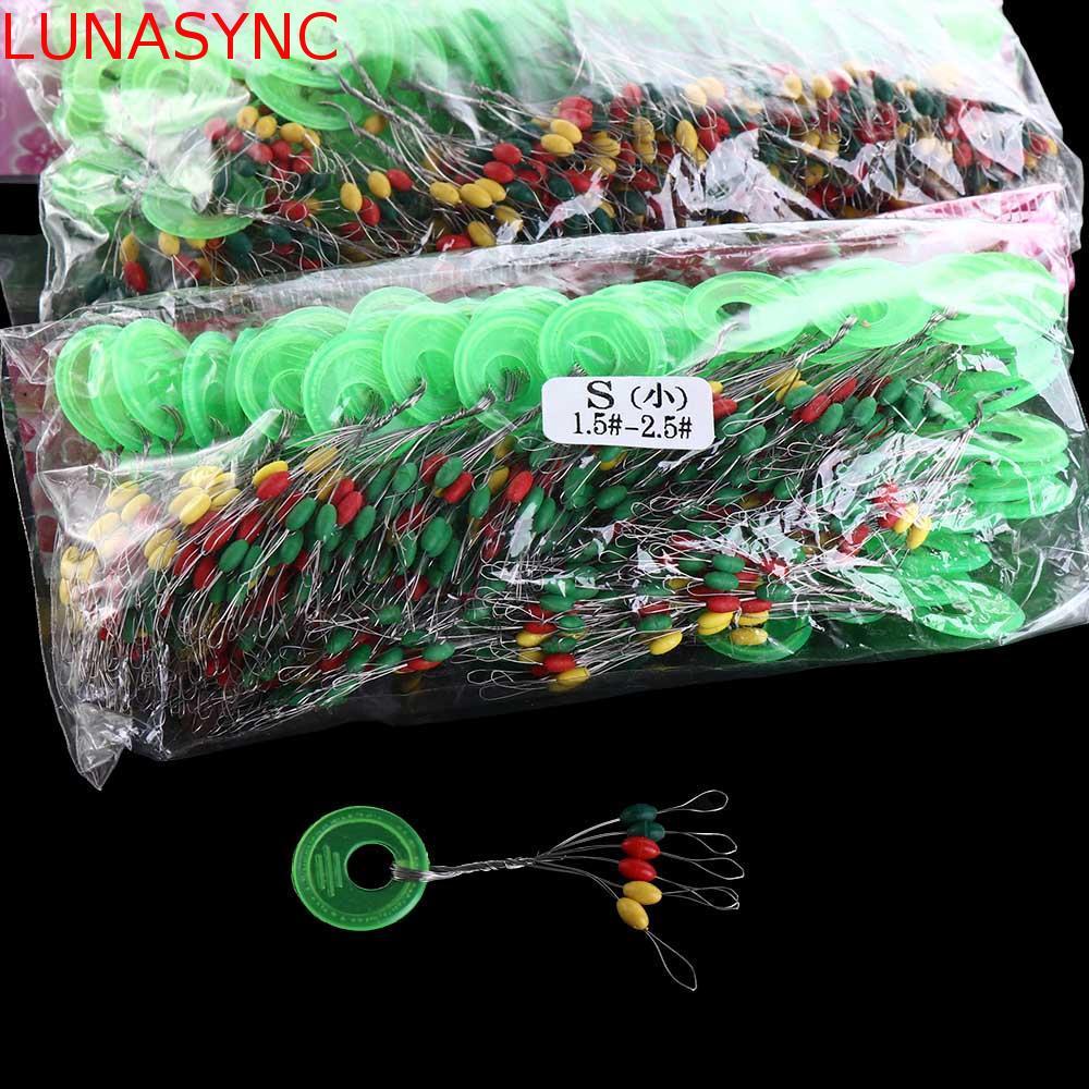 LUNASYNC 600 ชิ้นตกปลา Space Beans สายตกปลา 600 ชิ้น 100 กลุ่มลอยยางตกปลา Stopper Bobber Stopper ปลา