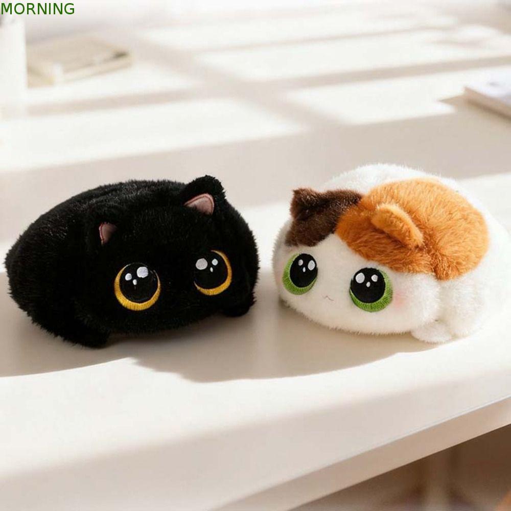 MORNING ตุ๊กตาแมว, การ์ตูนรอบ Plush แมวสยาม, ของเล่นเด็กน่ารักลูกแมวปุยตุ๊กตาสัตว์ตุ๊กตานุ่มแมวของขวัญสําหรับเด็ก