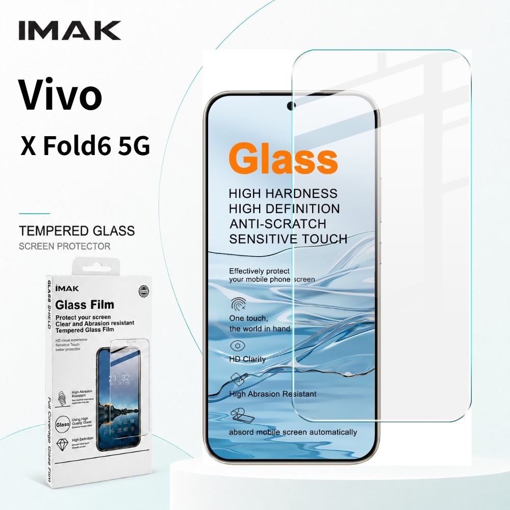ฟิล์มกระจก สำหรับ Vivo X Fold6 Fold6 ป้องกันลายนิ้วมือ เคลือบ Oleophobic FM0001