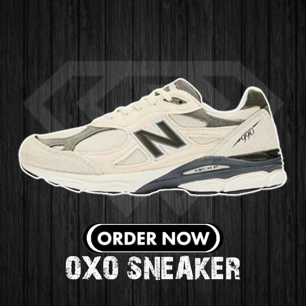 New Balance 990 V3 Teddy made nb990 รองเท้าผ้าใบผู้ชายสีเบจ (ของแท้ 100%) m990ad3 NB ommw
