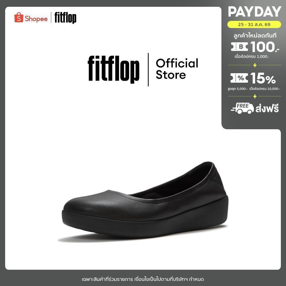 FITFLOP EVERYDAY FLOW FLOWFORM LEATHER BALLERINA รองเท้าทรงบัลเล่ต์ผู้หญิง รุ่น A7G-090 สี BLACK