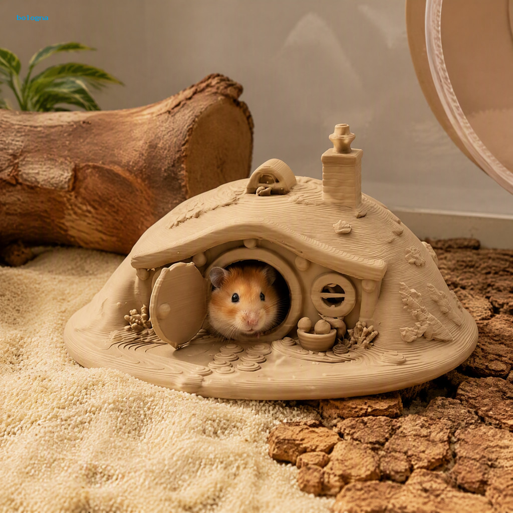 {bologna} เครื่องประดับพื้นผิวที่สมจริง, ถ้ําพิมพ์ 3 มิติ Hobbit House, ที่หลบสัตว์เลี้ยงขนาดเล็กมัล