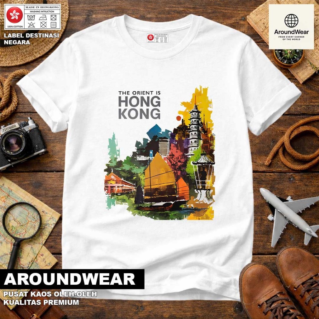 เสื้อยืด HONG KONG SOUVENIR 38 พร้อมแท็ก HONG KONG PREMIUM SOUVENIR MATERIAL GIFT