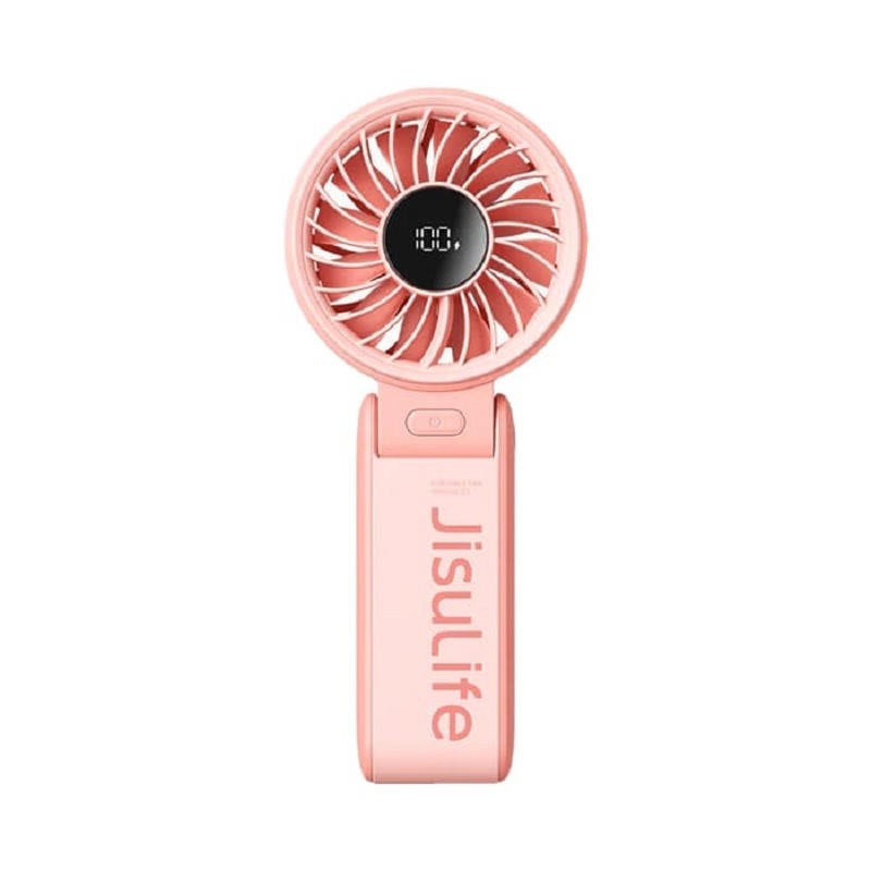 JISULIFE พัดลมพกพา รุ่น LIFE 7 สีชมพู ความจุแบตเตอรี่ 5000 mAh