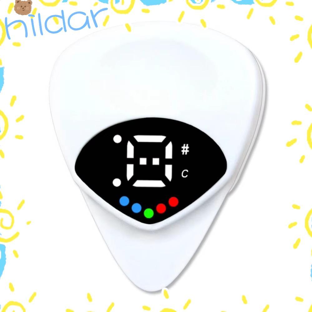 HLAR Multi-function Tuner, 12-Tone Equal Temperament ABS Guitar Pick & Tuner Combo, Small 2-in-1 Ins