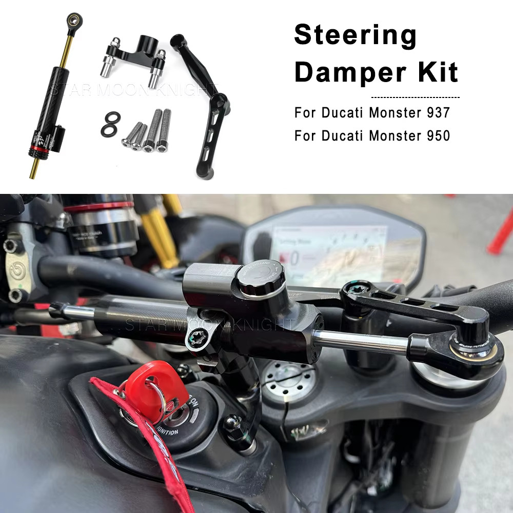 โช้คอัพพวงมาลัยสําหรับDucati Monster 950 Monster937 Monster 937 2021- Damperชุดติดตั้งอุปกรณ์เสริม