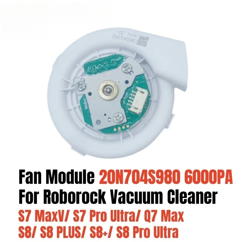 HZY Original 6000Pa 20N704S980 พัดลมโมดูลสําหรับ Roborock S7 MaxV / Q7 Max/ S8/ S8 PLUS/ S8+/ S8 Pro