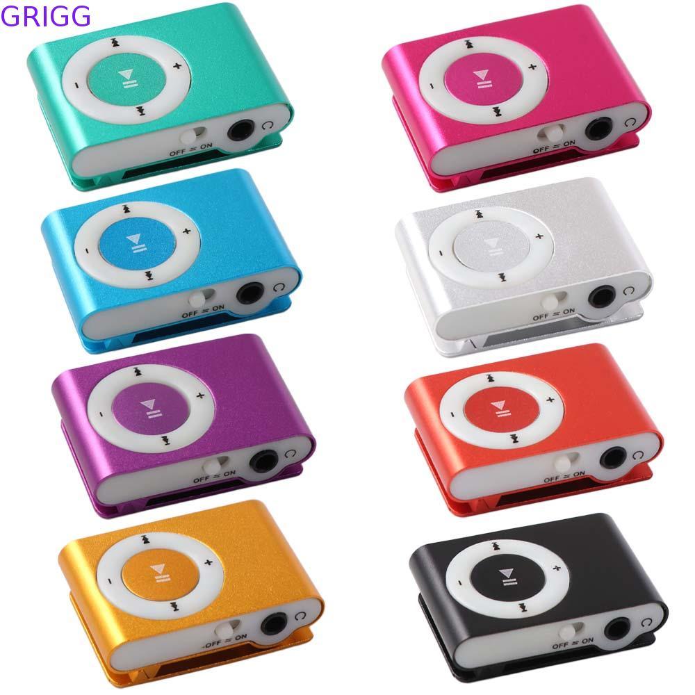GRIGG MP3 Player Mini Fashion Media Player โลหะ 3.5 มม.กระจกกีฬา MP3