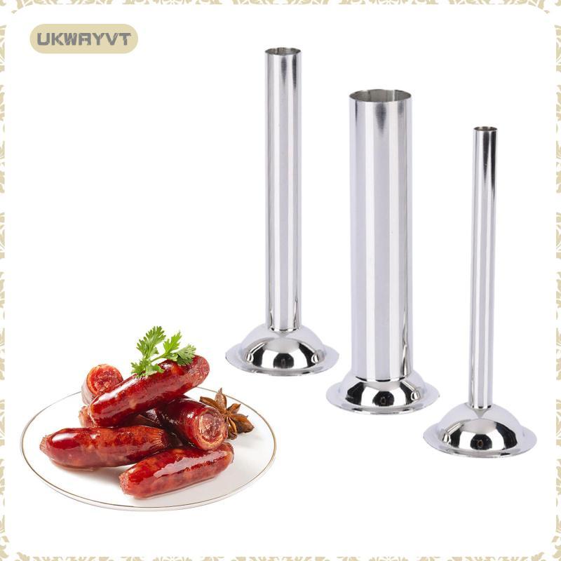 [ukwryvt] 3x Sausage Stuffer Tubes Sausage Making Set 12mm 19mm 32mm 3 ขนาดไส้กรอก Stuffer Lard Pres