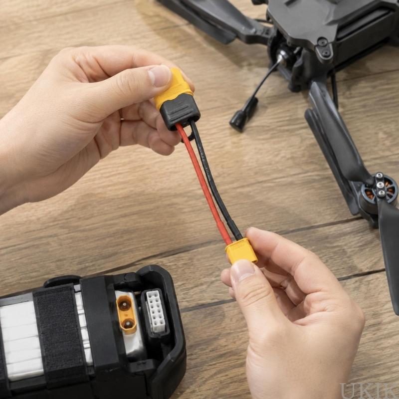 UKIK XT60H ถึง XT30U สายแปลงซิลิโคน-สายไฟหุ้มฉนวนและคอนแทคเลนส์สําเร็จรูปสีทองสําหรับรุ่นอุปกรณ์ชาร์