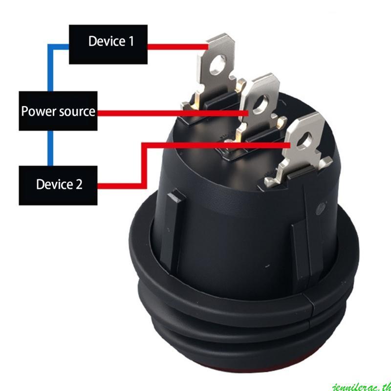 Jenniferac ปฏิบัติกันน้ํา Oilproof รอบ Rocker Switches 3 Pin 3 ตําแหน่งสวิทช์ควบคุมไฟสําหรับช่างไฟฟ้