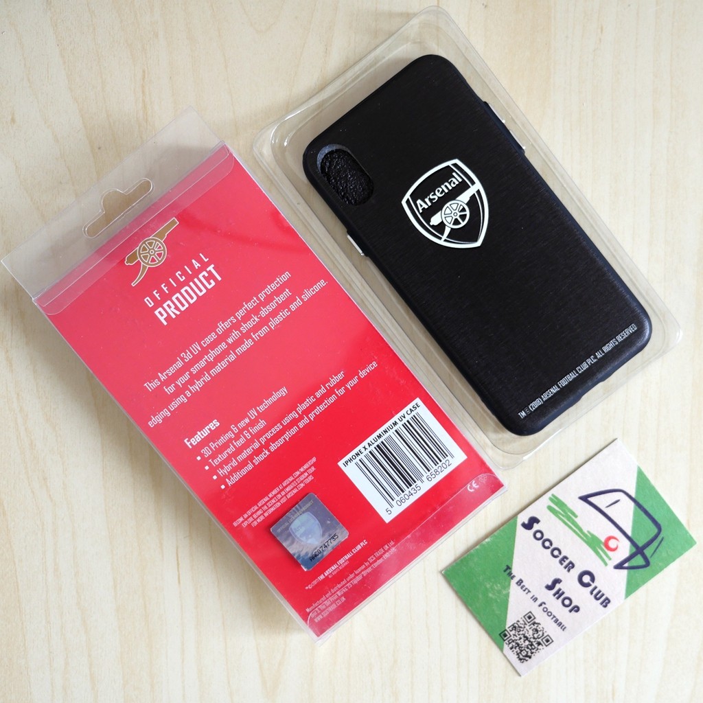 Arsenal เคสหลังอลูมิเนียมเรซินแท้อย่างเป็นทางการของ Arsenal เคสโทรศัพท์ iPhone X 8/7 เคสป้องกันพร้อม