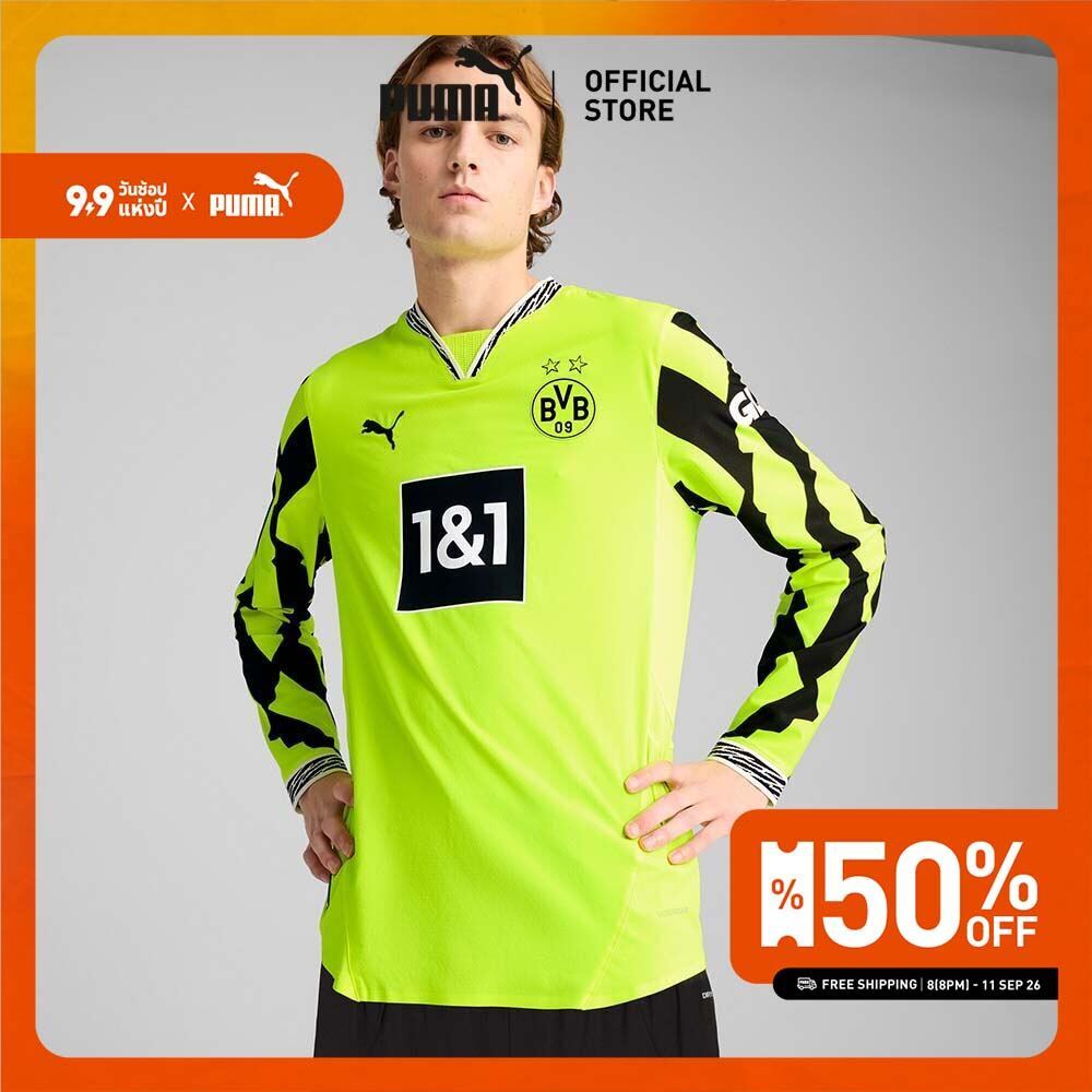 PUMA FOOTBALL - เสื้อแขนยาว Borussia Dortmund Anniversary Authentic ผ้าเจอร์ซีย์ สำหรับผู้ชาย สีเหลือง - 77614104