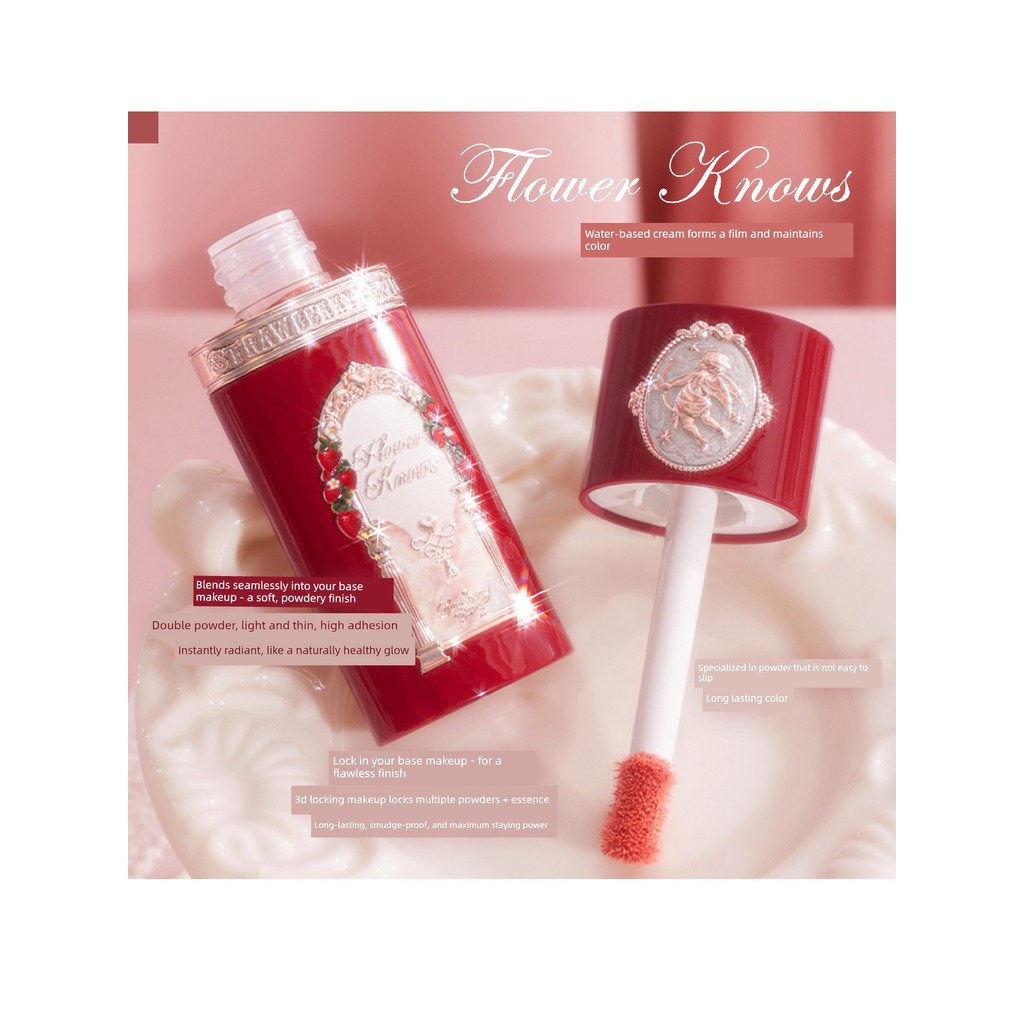 flower knows กล่อง flower knows Flower Knows Strawberry Cupid Liquid Blush Sample 04 Alibei Cup Co-B