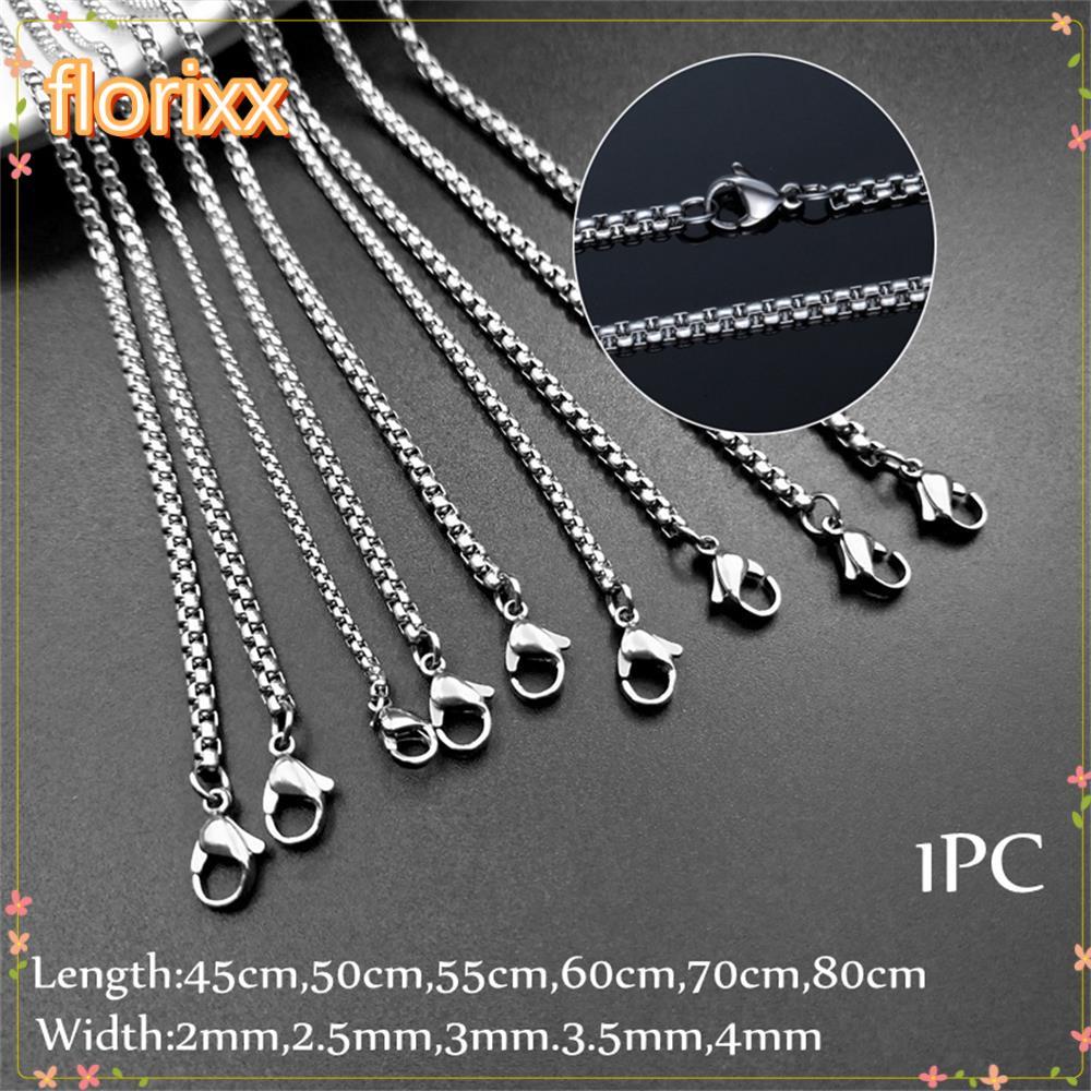 จัดส่งจากประเทศไทยFLORIXX สร้อยคอโซ่ Cool Hip Hop สีเงิน 2mm/2.5mm/3mm/3.5mm/4mm