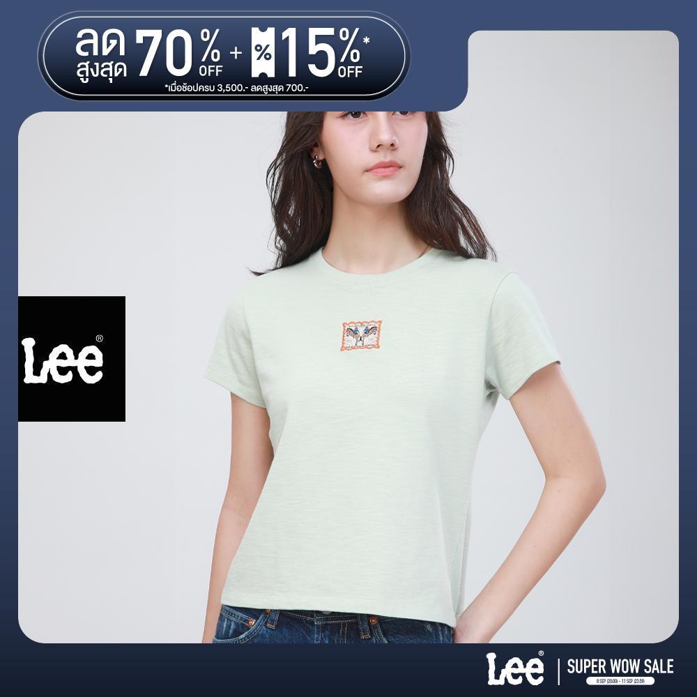 LEE เสื้อยืดแขนสั้นผู้หญิง คอลเลคชั่น 101 รุ่น LE F126WTSSN03 สีเขียว