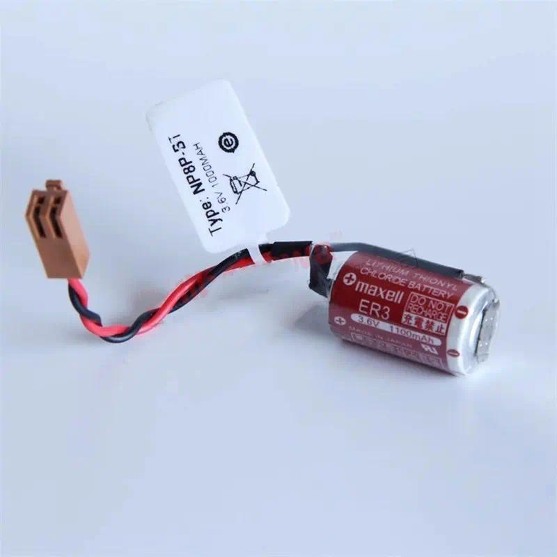 【QJ】2 ชิ้น/ล็อต NP8P-BT ER3 3.6V ชิ้นส่วนอุปกรณ์เครื่องกล แบตเตอรี่ลิเธียมแพ็ค